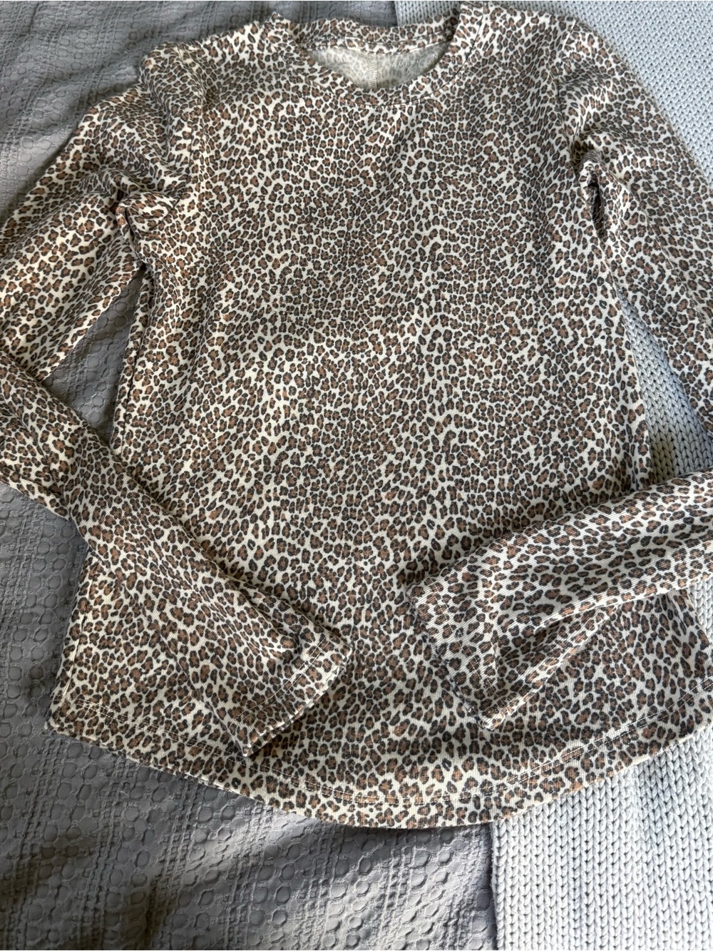 American Eagle Outfitters Women's Long Sleeve Leopard Print Tee